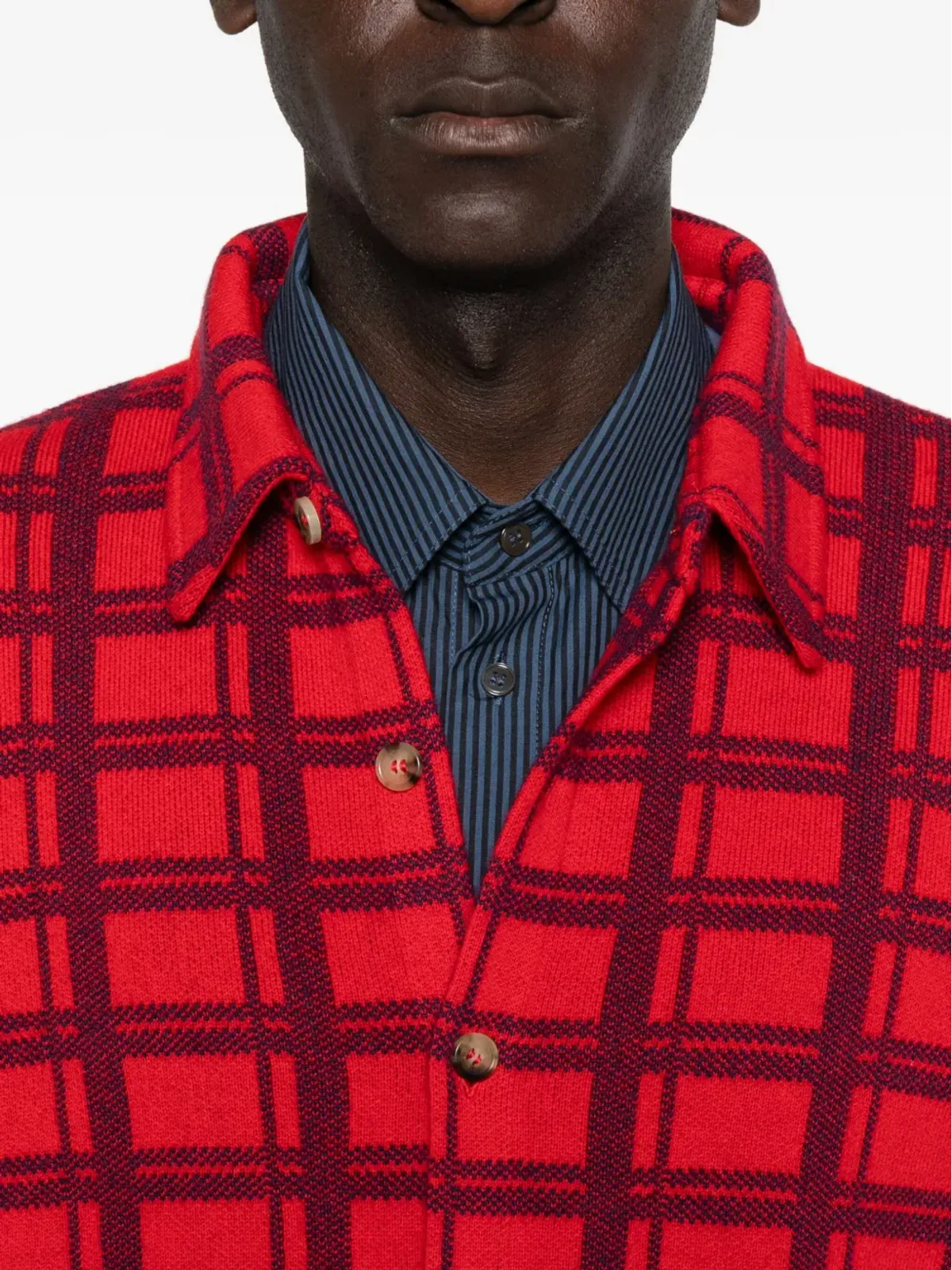 arch4 Mr. Young checked cashmere shirt - Red - 画像5