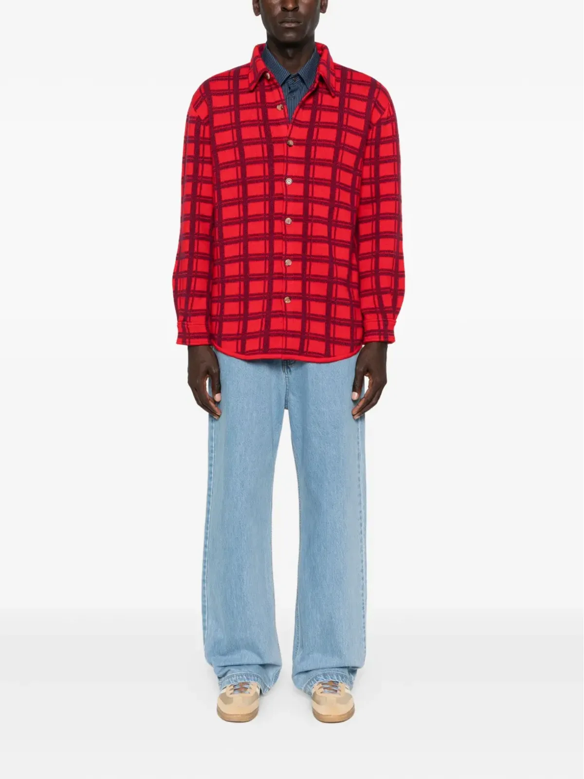 arch4 Mr. Young checked cashmere shirt - Red - 画像2