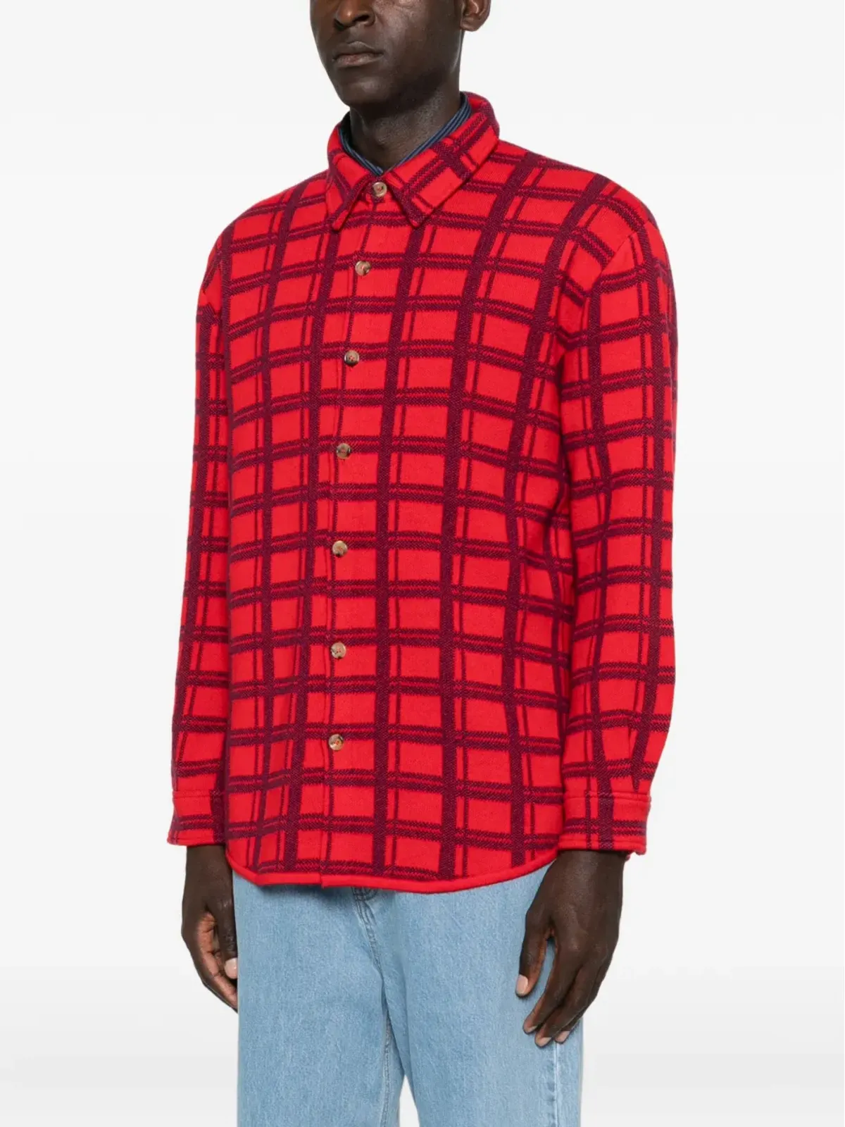 arch4 Mr. Young checked cashmere shirt - Red - 画像3