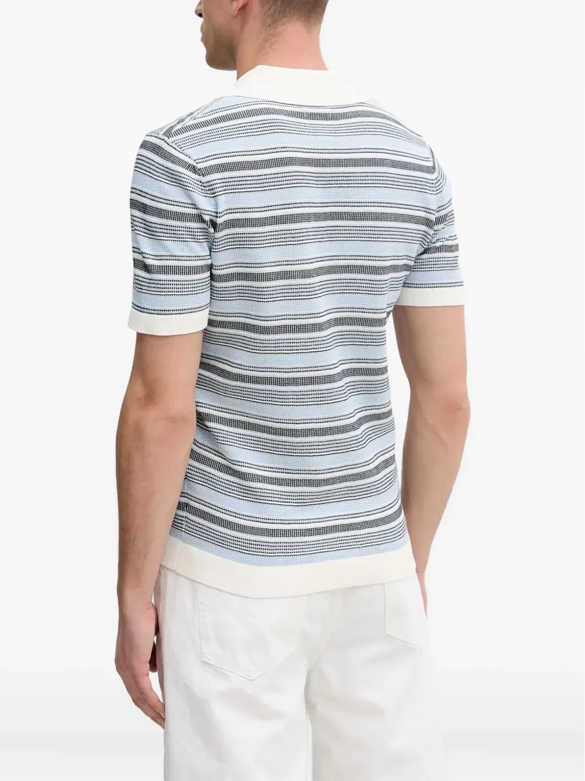 LIU JO ストライプ柄ニットTシャツ ブルー - 画像2