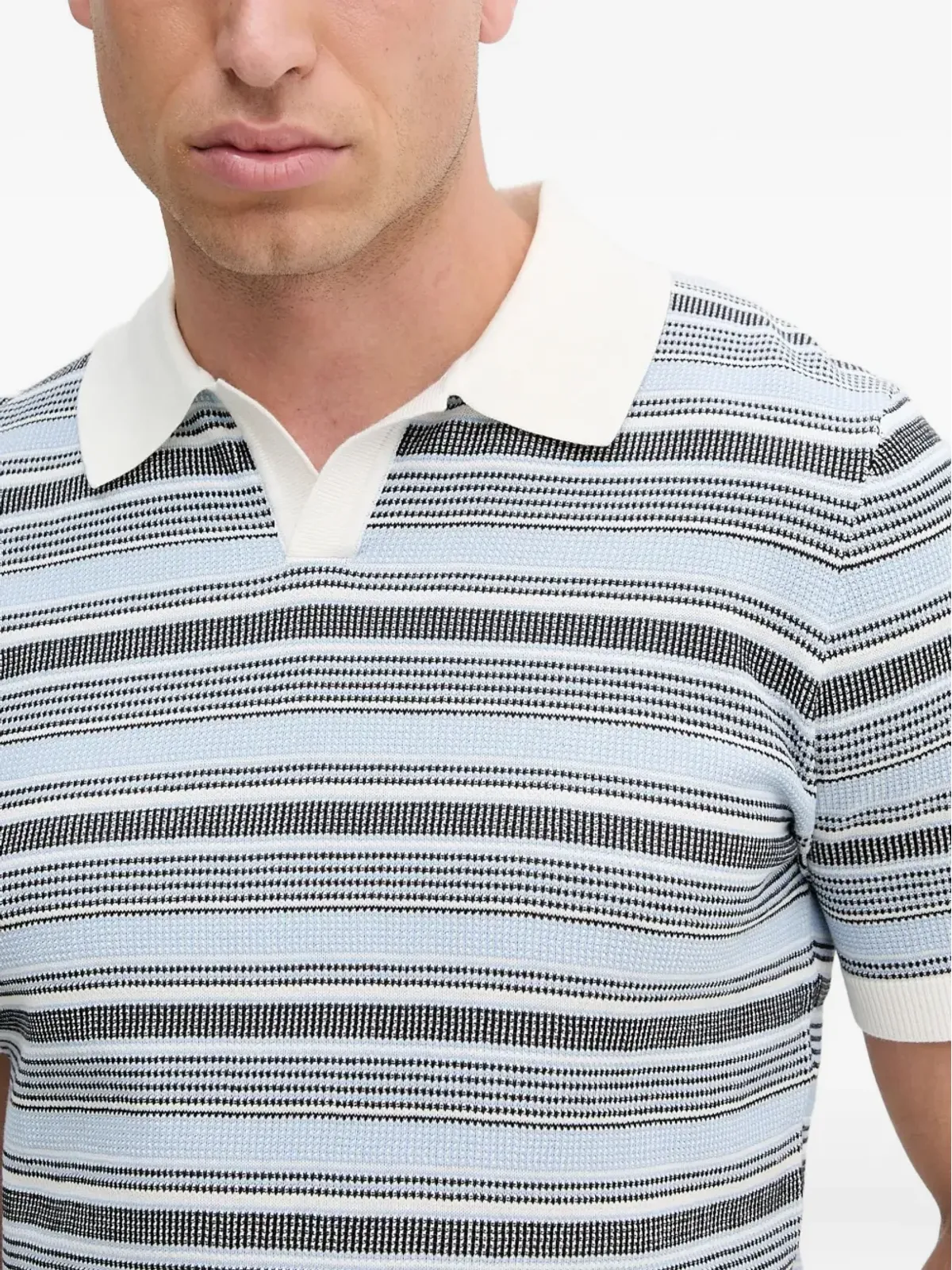 LIU JO ストライプ柄ニットTシャツ ブルー - 画像4
