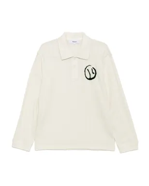 Palmes Motif rugby polo shirt - Neutrals - サムネイル1