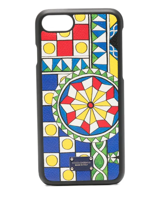 Dolce & Gabbana Dolce & Gabbana ジオメトリックプリント iPhoneケース - ブルーの商品画像
