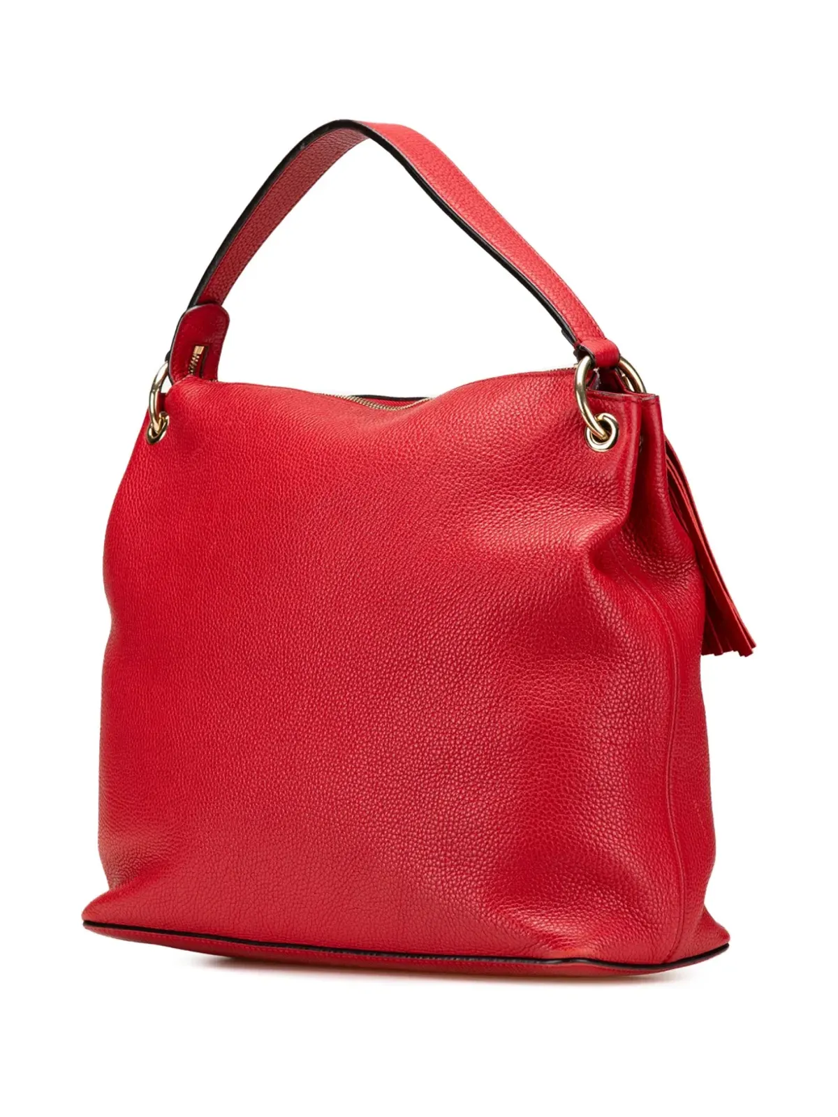 Gucci ビンテージ 2000-2015 大型 ピーブド カーフスキン ソーホー コンバーチブル ホーボー サッチェル - レッド - 画像3
