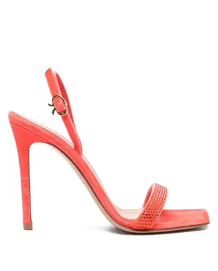 Gianvito Rossi 105mm クリスタル装飾付きスリングバックサンダル - レッド - サムネイル1