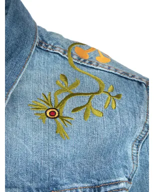 Levi's フローラル刺繍デニムジャケット - ブルー - サムネイル4