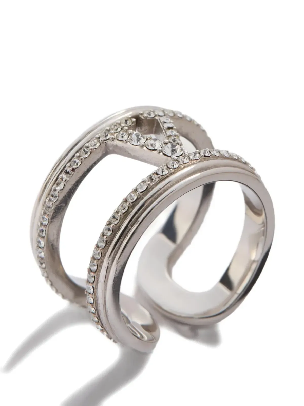 Valentino Garavani Ovalette メタルと Swarovski® クリスタル リング - Silver - 画像2