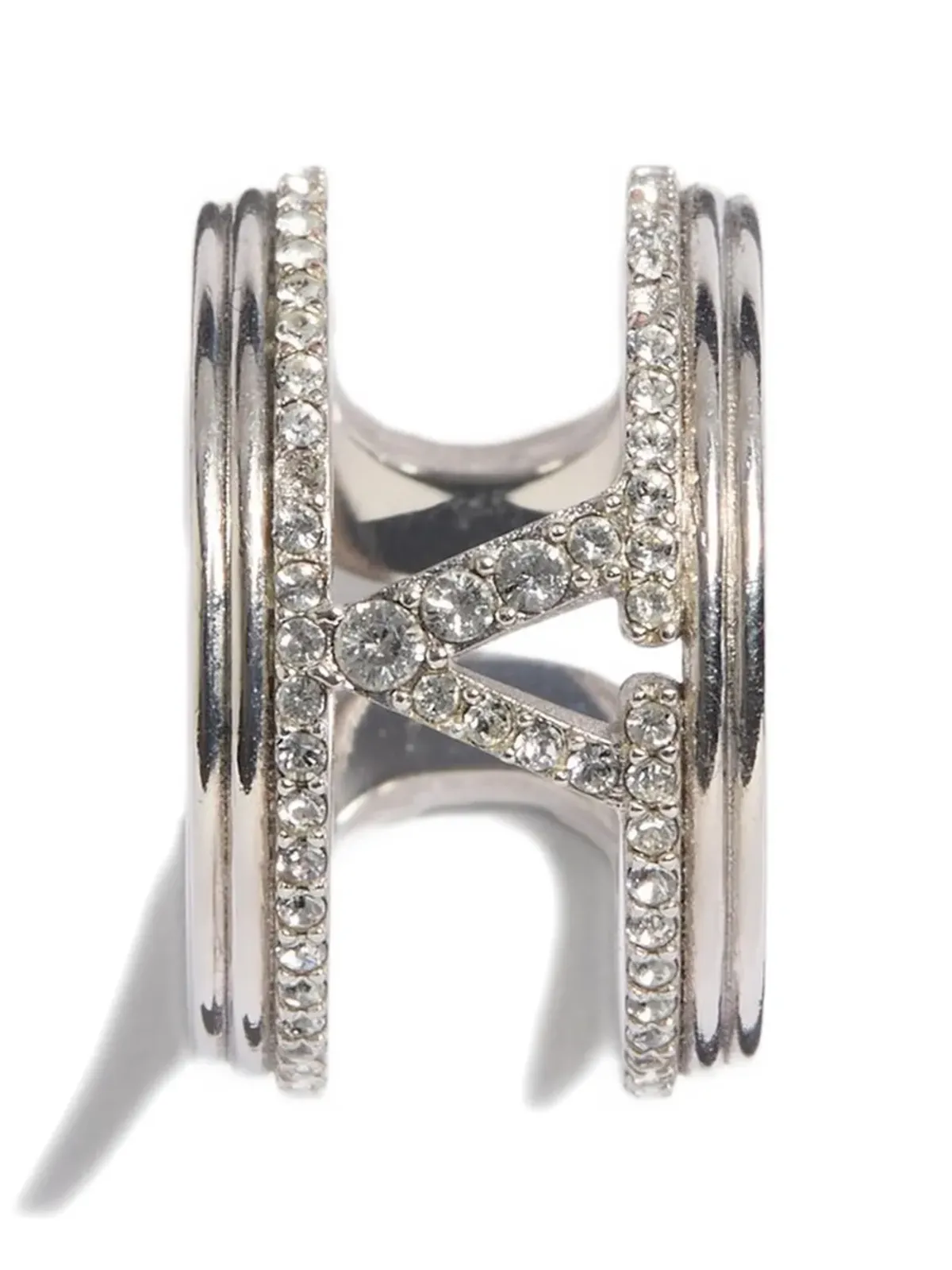 Valentino Garavani Ovalette メタルと Swarovski® クリスタル リング - Silver - 画像3
