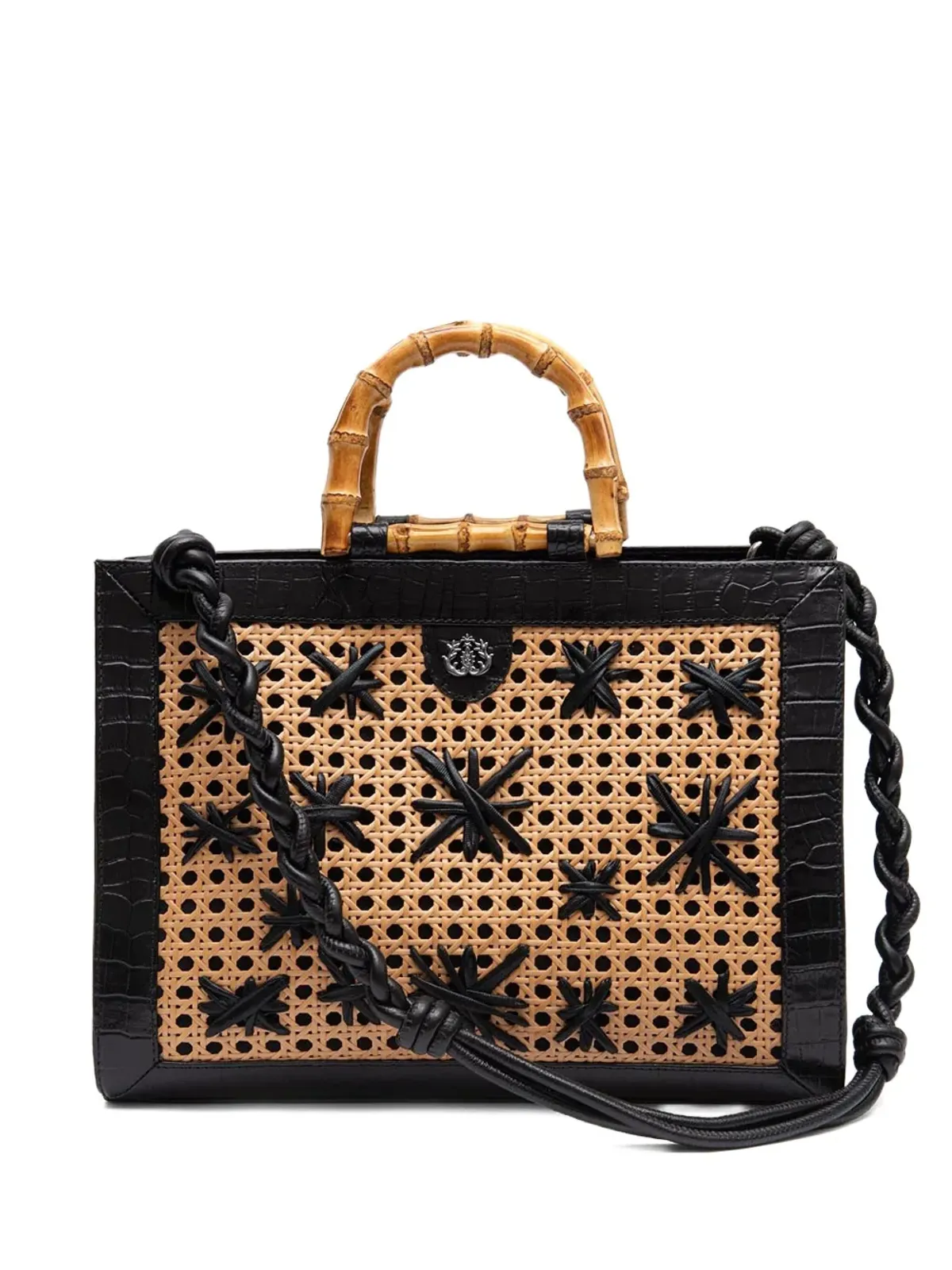 Isla ダイアナ バンブーハンドル トートバッグ - ブラック - 画像1