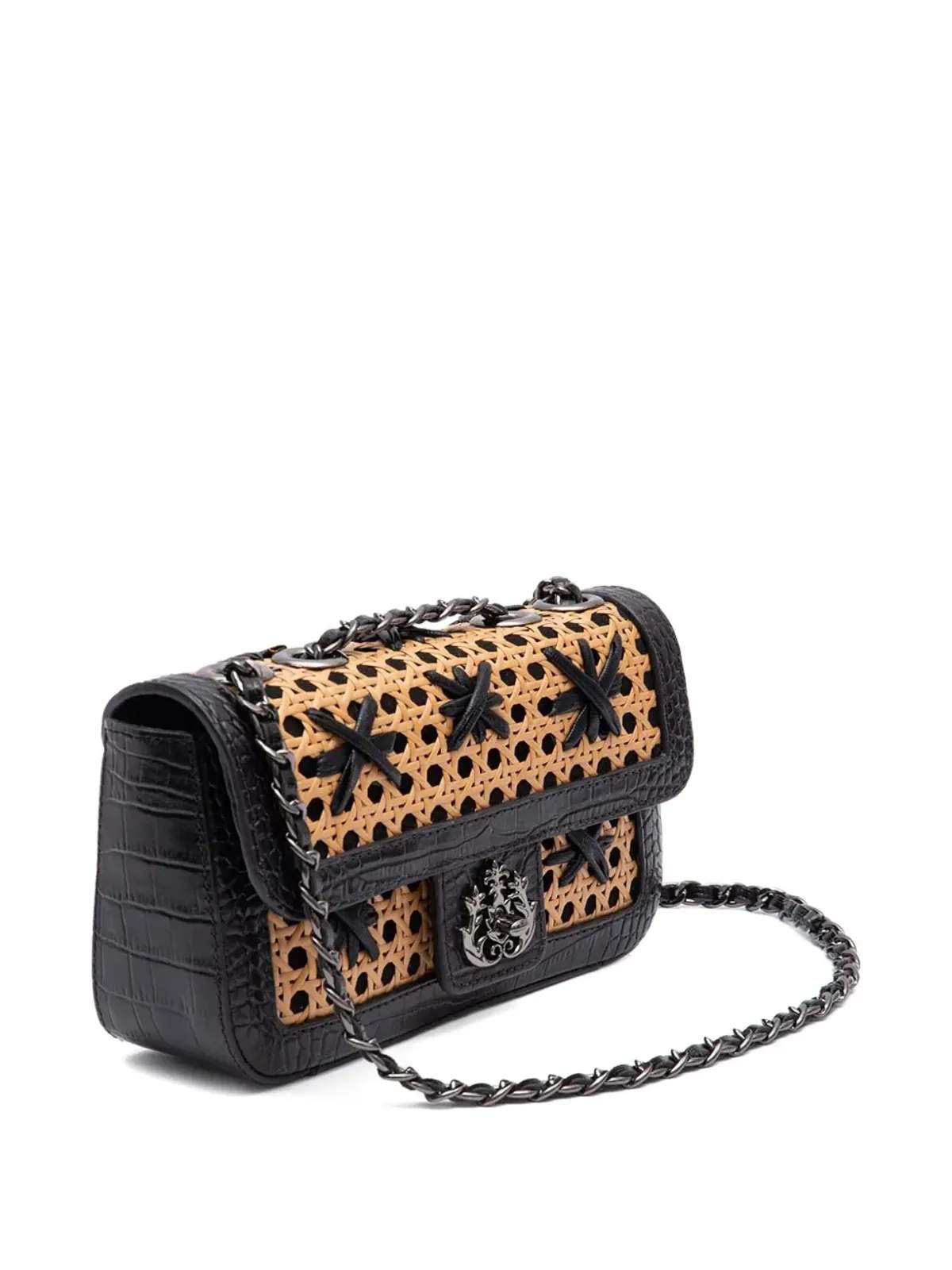 Isla Anne woven shoulder bag - Black - 画像4
