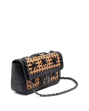 Isla Anne woven shoulder bag - Black - サムネイル4