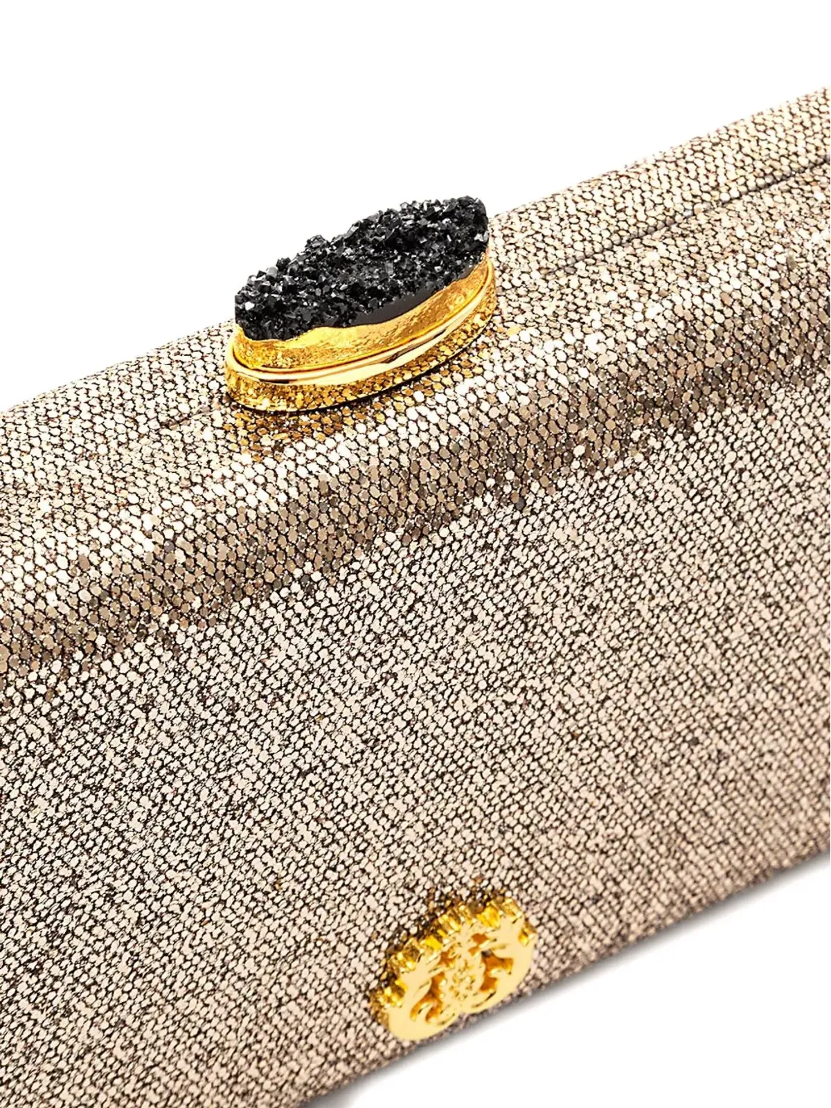 Isla Eva crystal-embellished clutch bag - Gold - 画像5