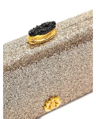 Isla Eva crystal-embellished clutch bag - Gold - サムネイル5