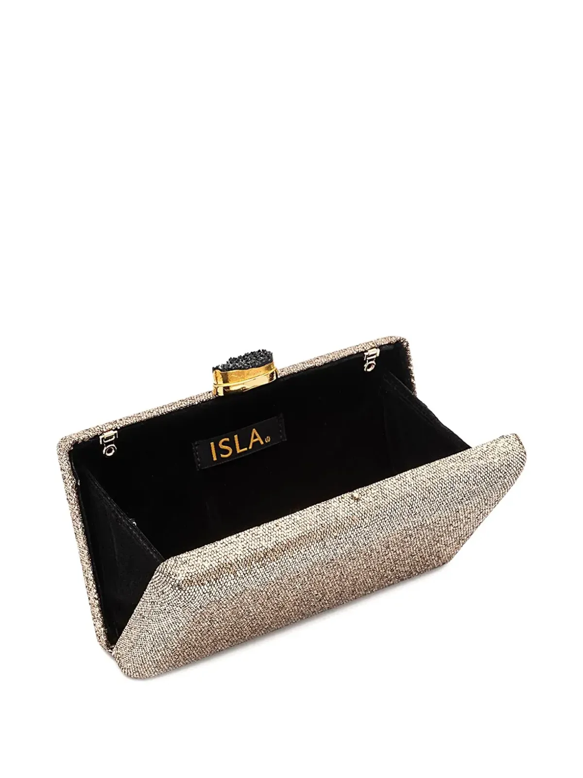Isla Eva crystal-embellished clutch bag - Gold - 画像4