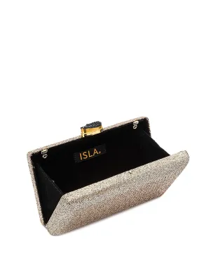 Isla Eva crystal-embellished clutch bag - Gold - サムネイル4