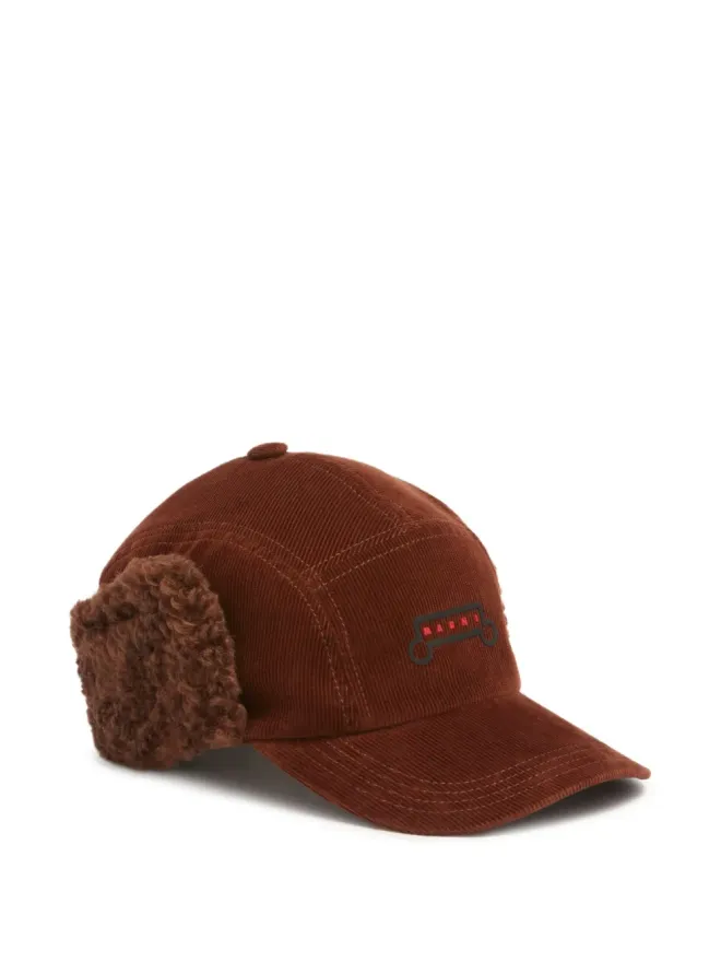 Marni Marni コーデュロイ ファー付きキャップの商品画像