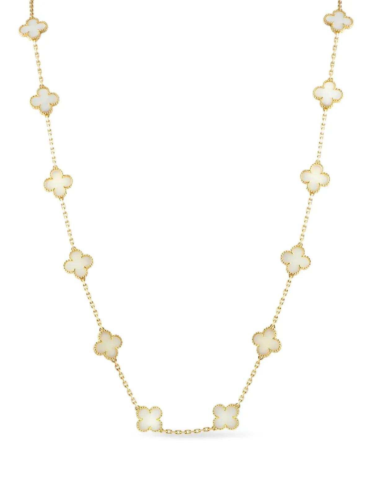 Van Cleef & Arpels ビンテージ 18K イエローゴールド アルハンブラ コーラル ネックレス - 画像1