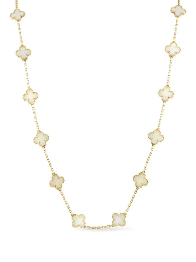 Van Cleef & Arpels Pre-Owned Van Cleef & Arpels ビンテージ 18K イエローゴールド アルハンブラ コーラル ネックレスの商品画像