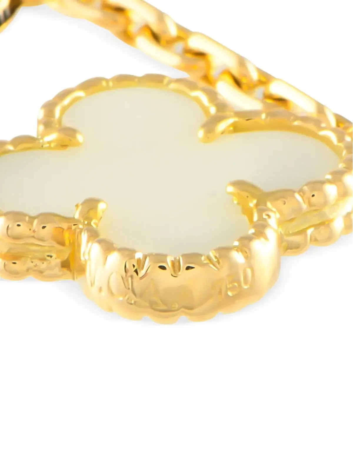 Van Cleef & Arpels ビンテージ 18K イエローゴールド アルハンブラ コーラル ネックレス - 画像3