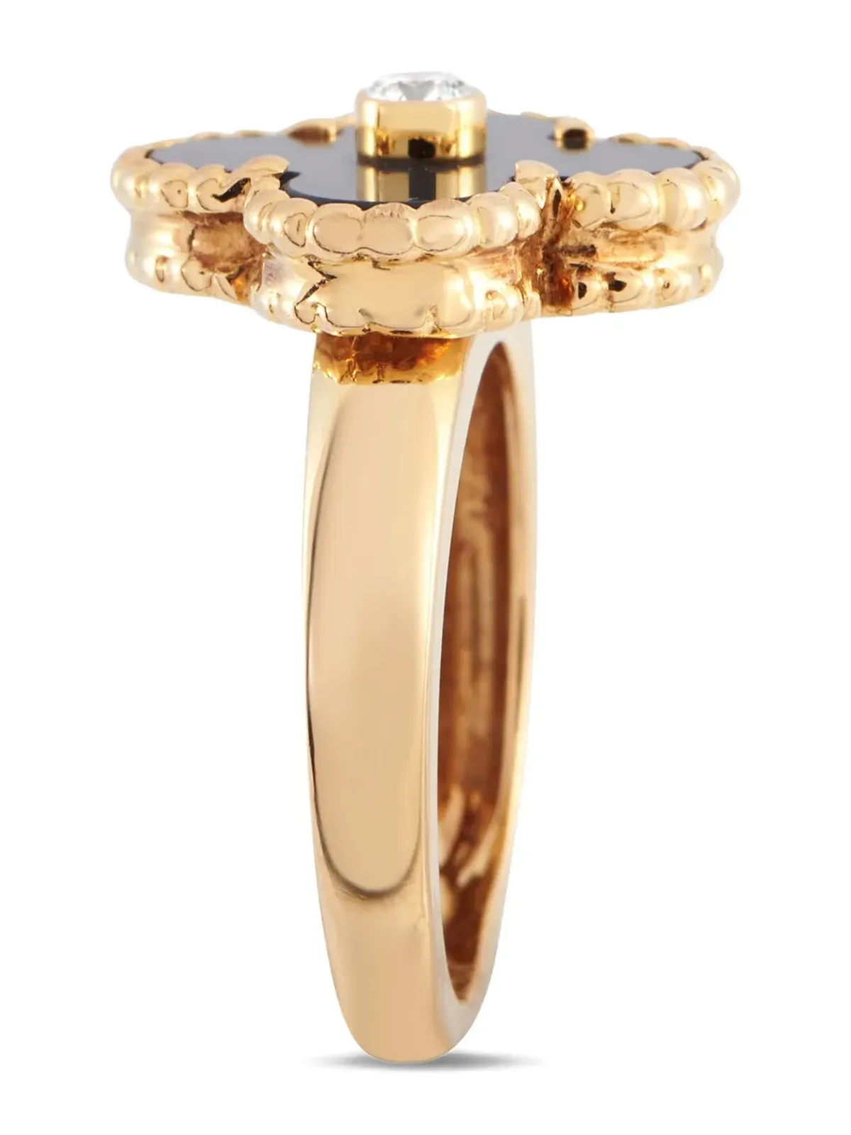 Van Cleef & Arpels Pre-Owned ビンテージ 18K イエローゴールド アルハンブラ ダイヤモンド リング - 画像2