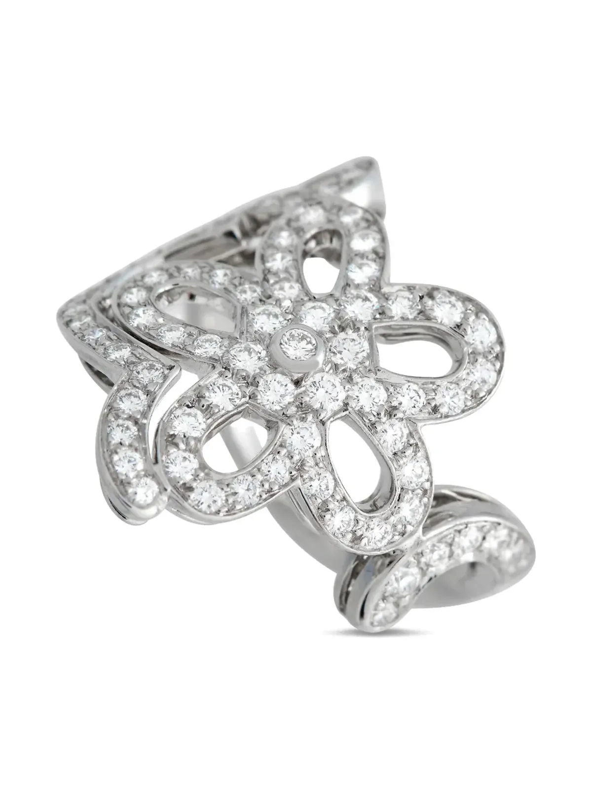 Van Cleef & Arpels 18Kホワイトゴールド フラワーレース ダイヤモンド リング - 画像1