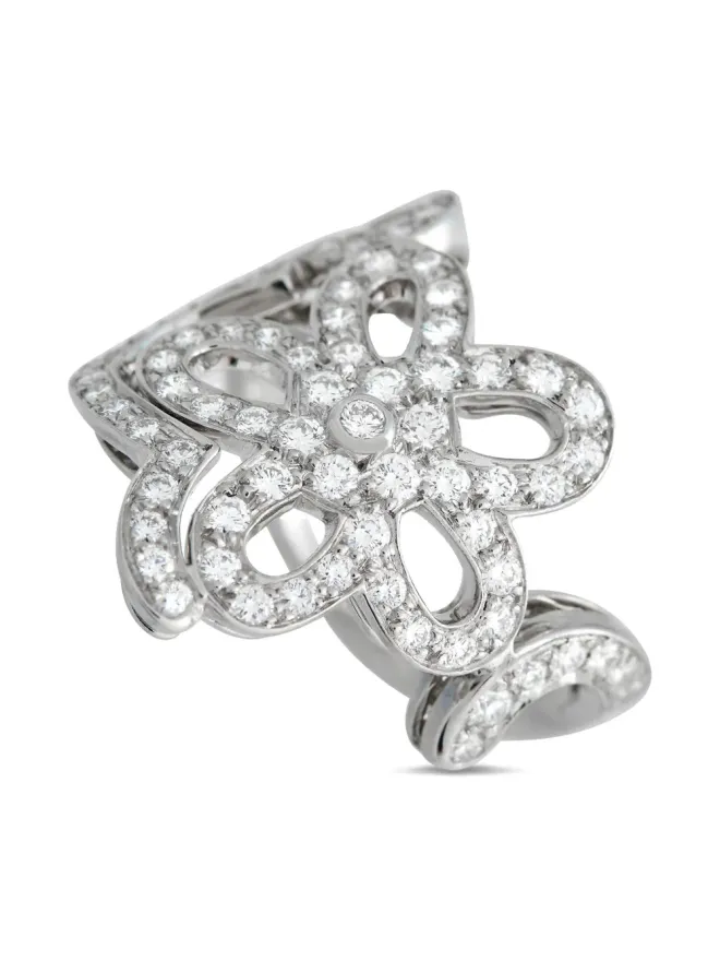 Van Cleef & Arpels Pre-Owned Van Cleef & Arpels 18Kホワイトゴールド フラワーレース ダイヤモンド リングの商品画像