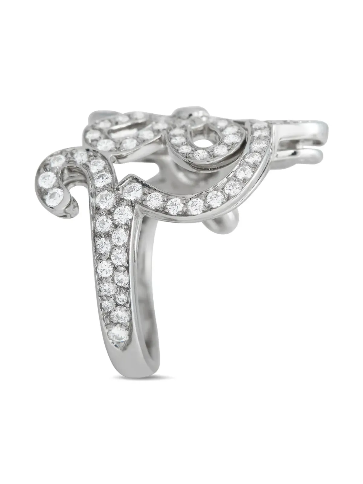 Van Cleef & Arpels 18Kホワイトゴールド フラワーレース ダイヤモンド リング - 画像2