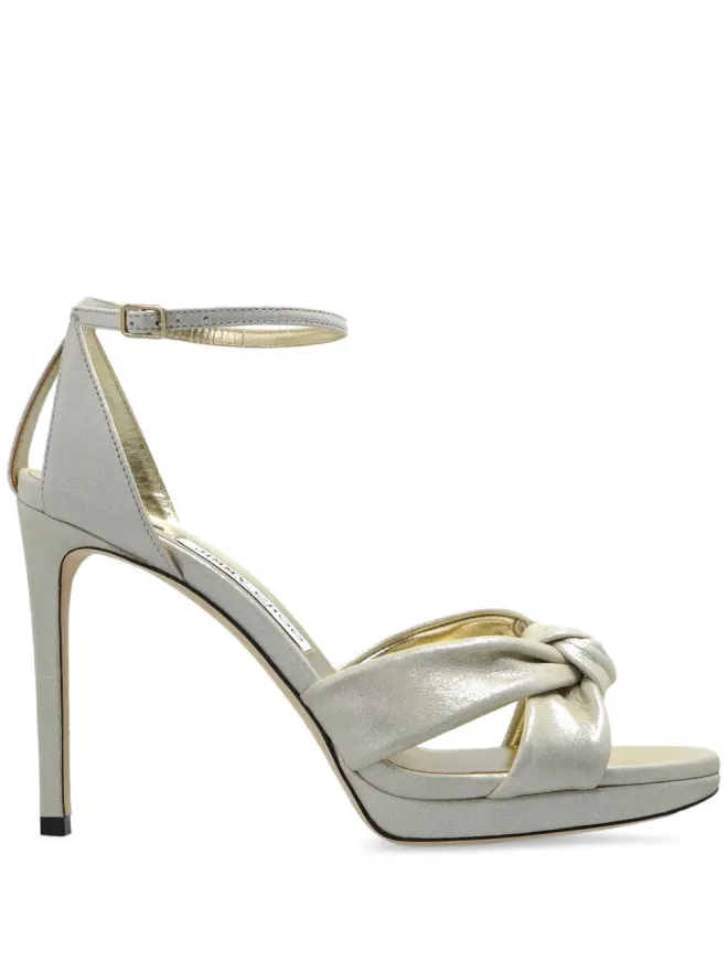 Jimmy Choo Jimmy Choo ロージー ヒール付きサンダル 100mm - ニュートラルカラーの商品画像