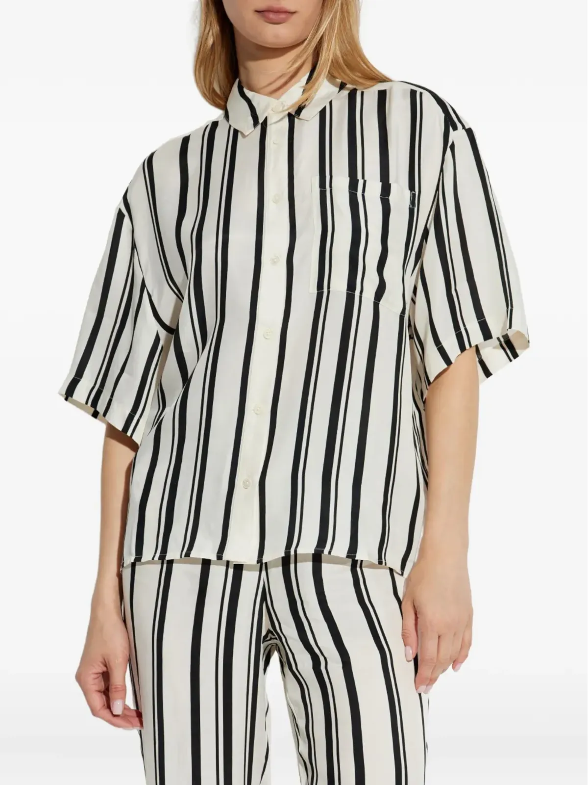 ANINE BING striped short-sleeve shirt - Neutrals - 画像3