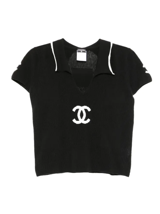 CHANEL Pre-Owned CHANEL Pre-Owned 2001年製 ショートスリーブ ポロトップ - ブラックの商品画像