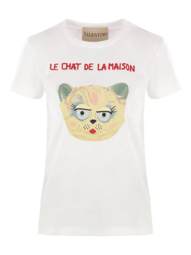 Valentino Garavani Valentino Garavani キャットフェイスパッチ Tシャツの商品画像