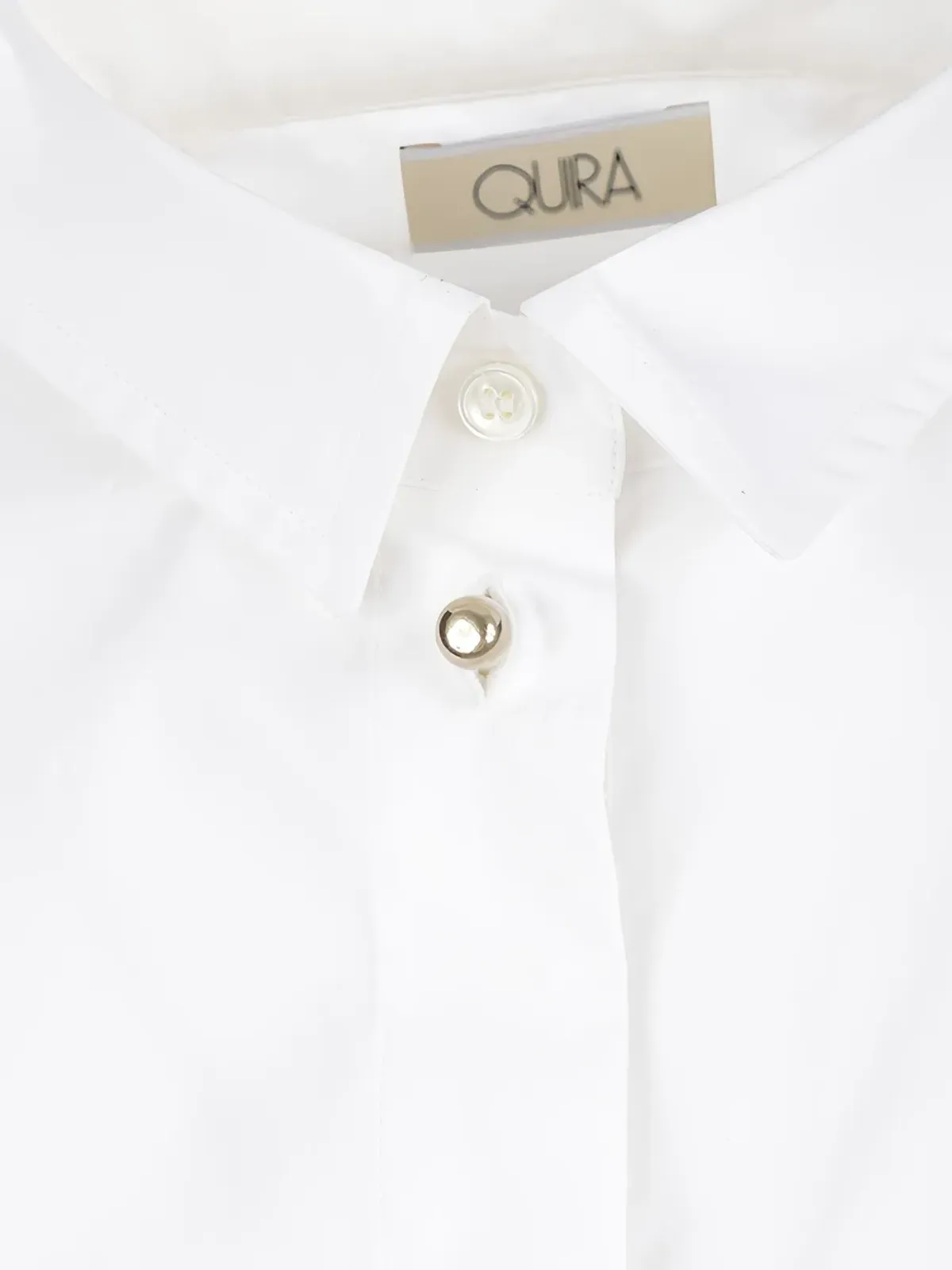 QUIRA クラシックカラー ポプリンシャツ（ホワイト） - 画像4