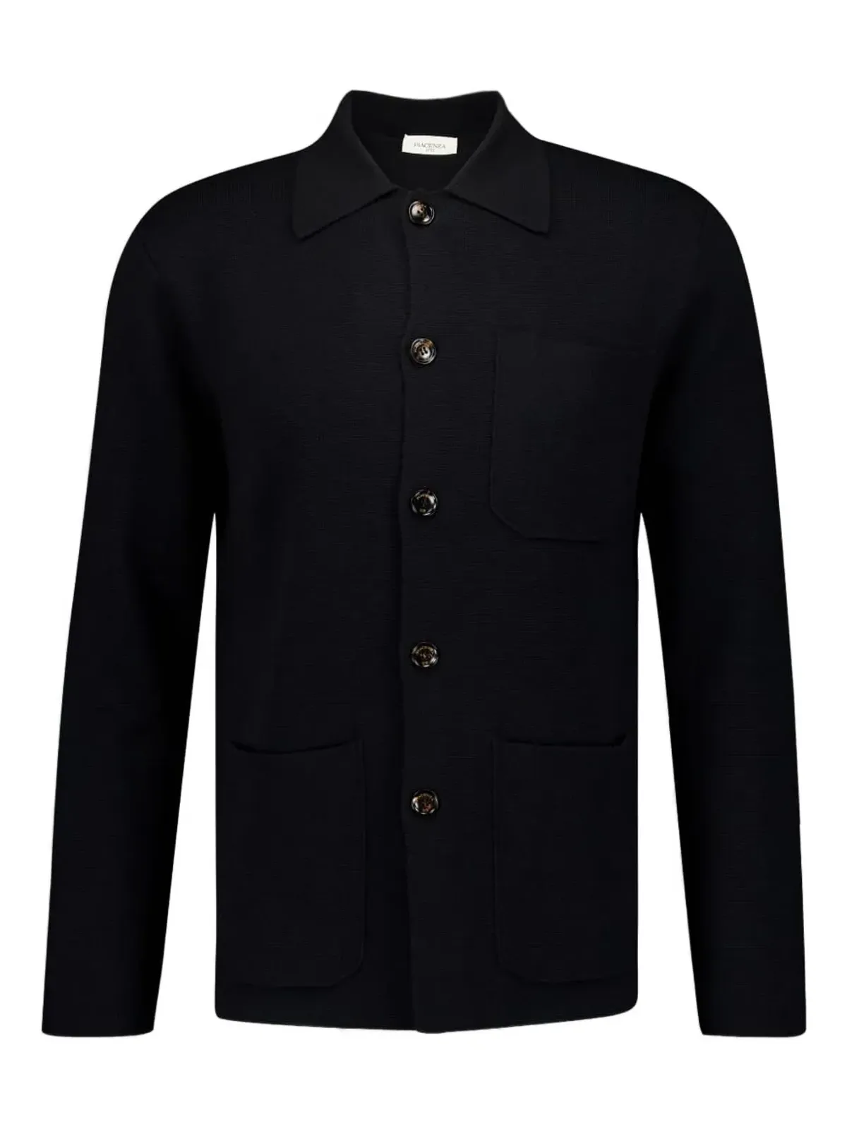 Piacenza Cashmere ボタンアップポケットジャケット ブラック - 画像1