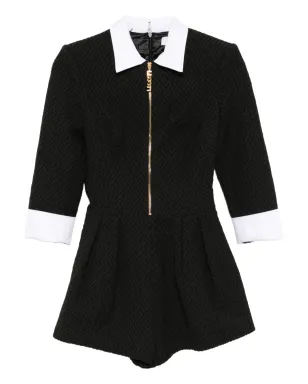 Elisabetta Franchi ヘリンボーンツイード プレイスーツ - ブラック - サムネイル1