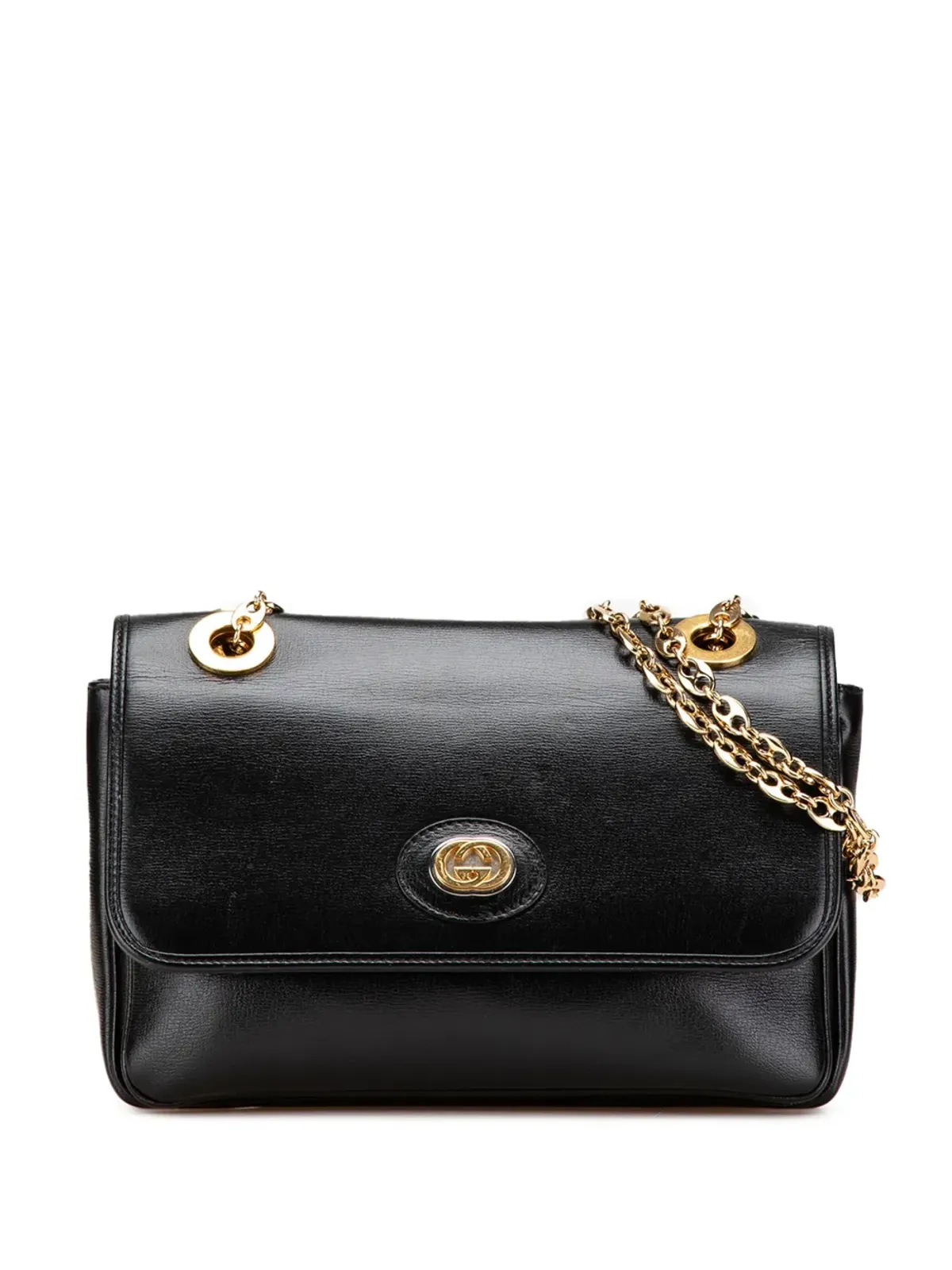 Gucci ビンテージ 2000-2015 小型レザー Marina Chain ショルダーバッグ - ブラック - 画像1