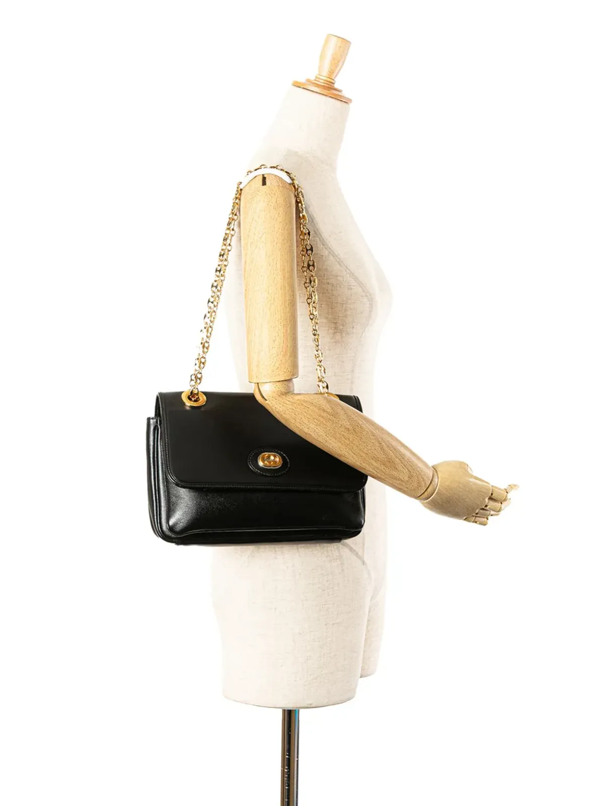 Gucci ビンテージ 2000-2015 小型レザー Marina Chain ショルダーバッグ - ブラック - 画像2