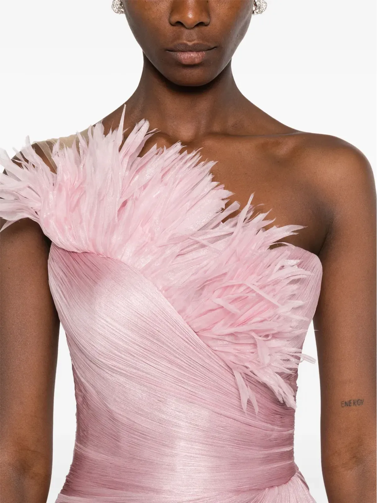 Iris Serban Elemiah feather-trim gown - Pink - 画像5