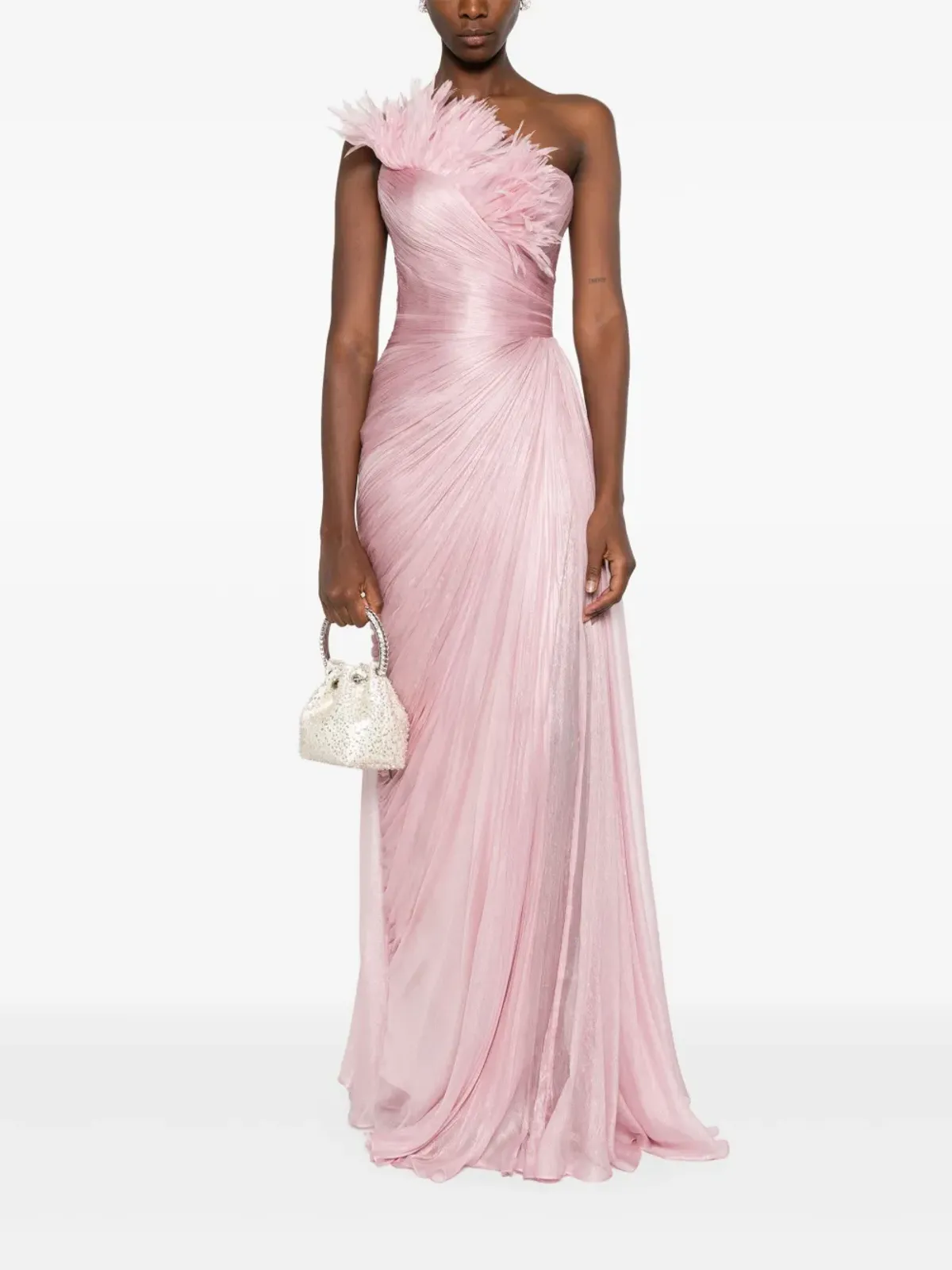 Iris Serban Elemiah feather-trim gown - Pink - 画像2