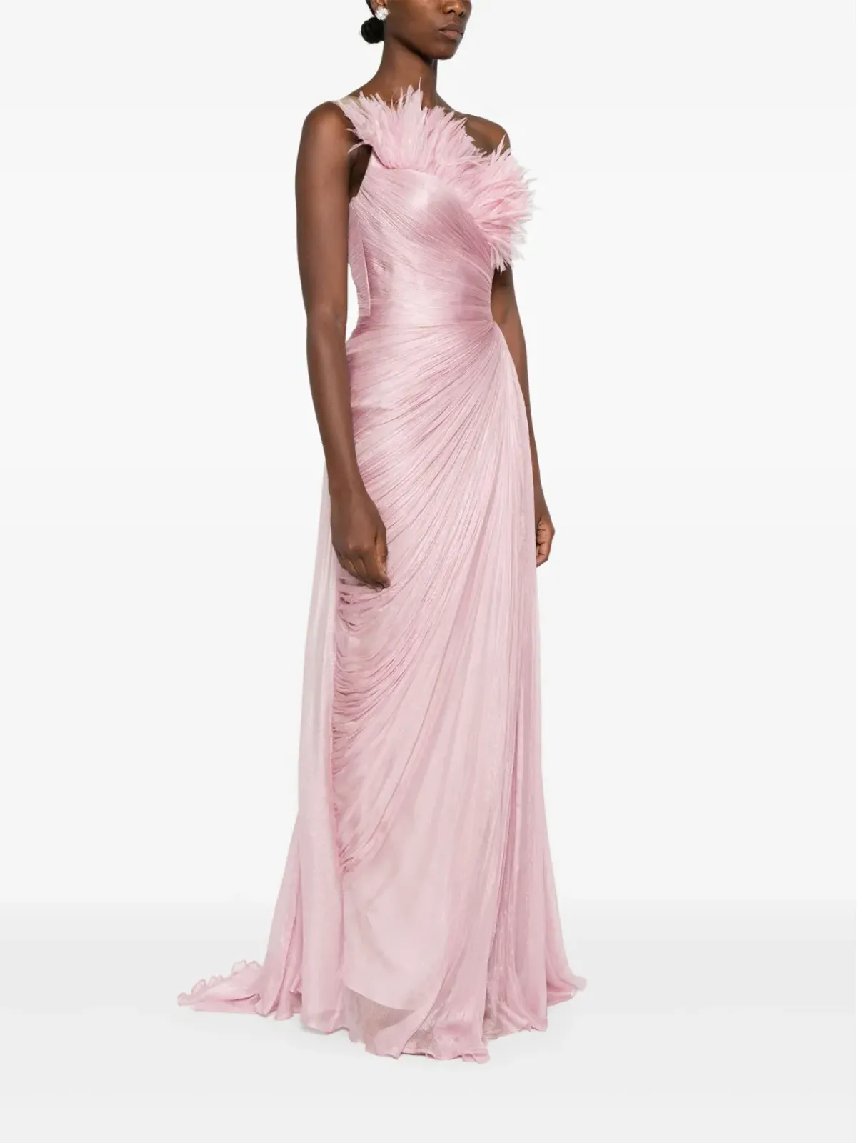 Iris Serban Elemiah feather-trim gown - Pink - 画像3