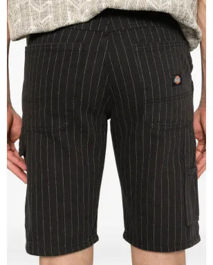 DICKIES Service Carpenter ピンストライプ コットン ショーツ - ブラック - サムネイル5
