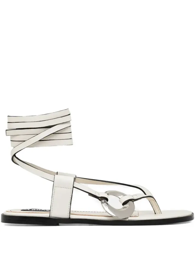 ALOHAS ALOHAS Morosia leather ankle-tie sandals - Whiteの商品画像
