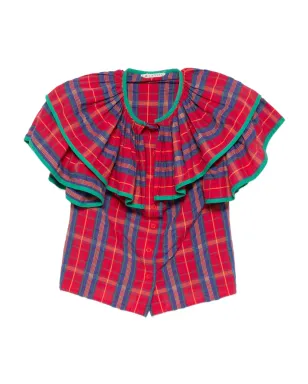 Lanvin Pre-Owned 1980年代 ラッフル付き チェックシャツ - サムネイル1