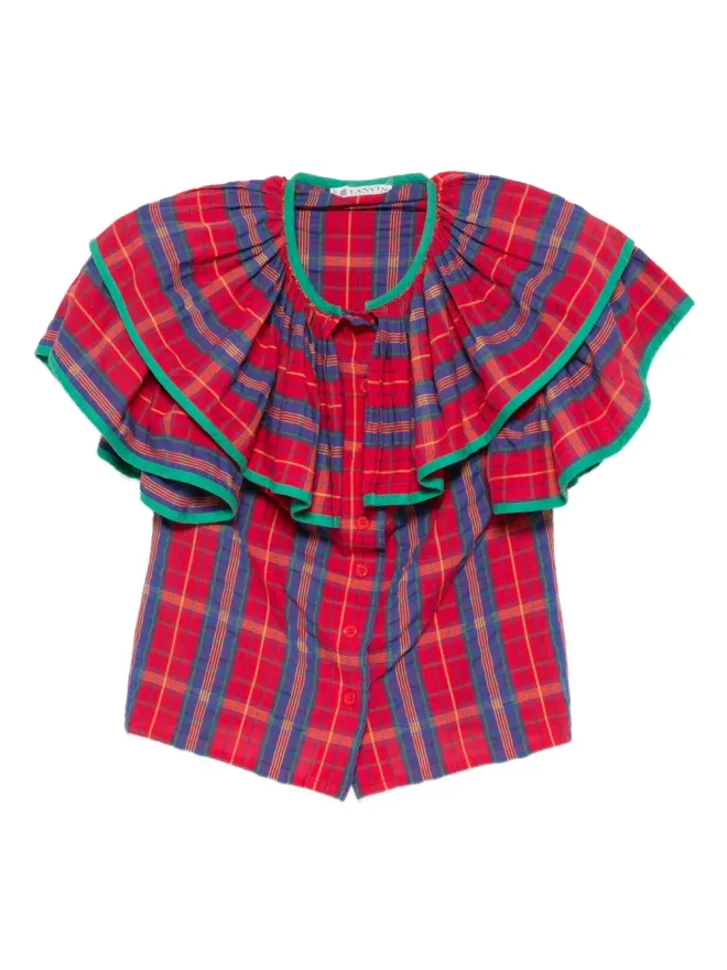 Lanvin Pre-Owned Lanvin Pre-Owned 1980年代 ラッフル付き チェックシャツの商品画像