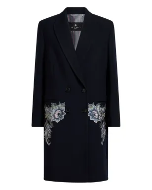 ETRO 刺繍入り ダブルブレスト ボートコート - サムネイル1