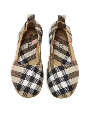 Burberry Kids ヴィンテージチェック柄 バレエフラット - サムネイル3