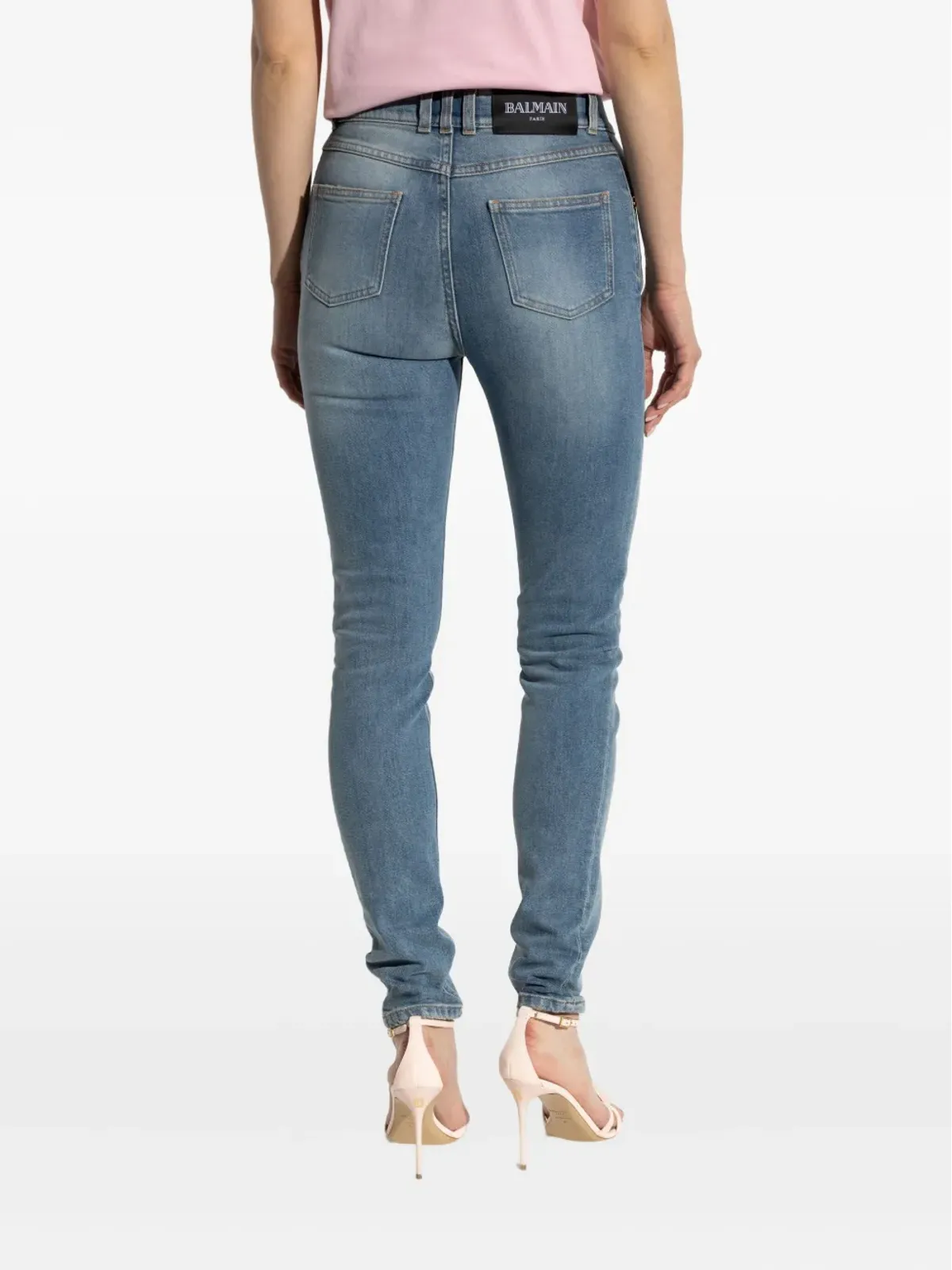 Balmain ヒゲ加工デニムジーンズ - 画像4