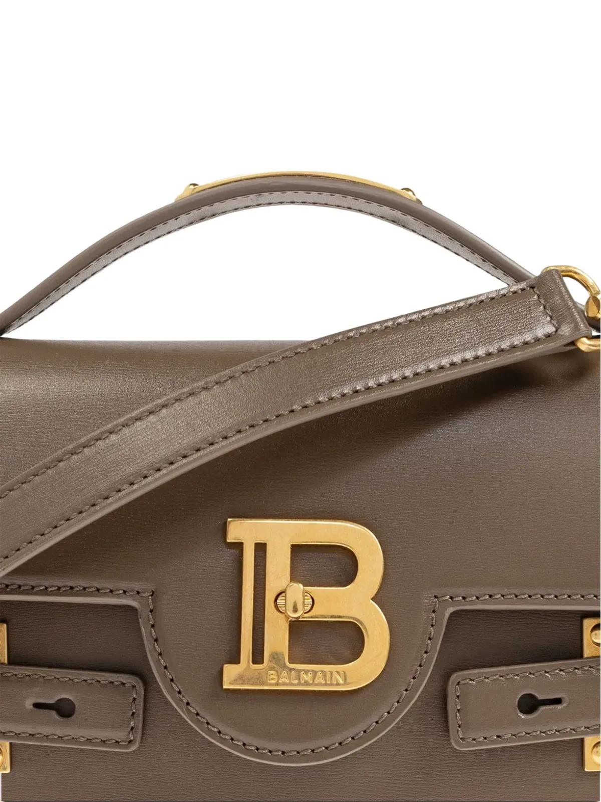 Balmain ロゴプレート レザー ショルダーバッグ - 画像5