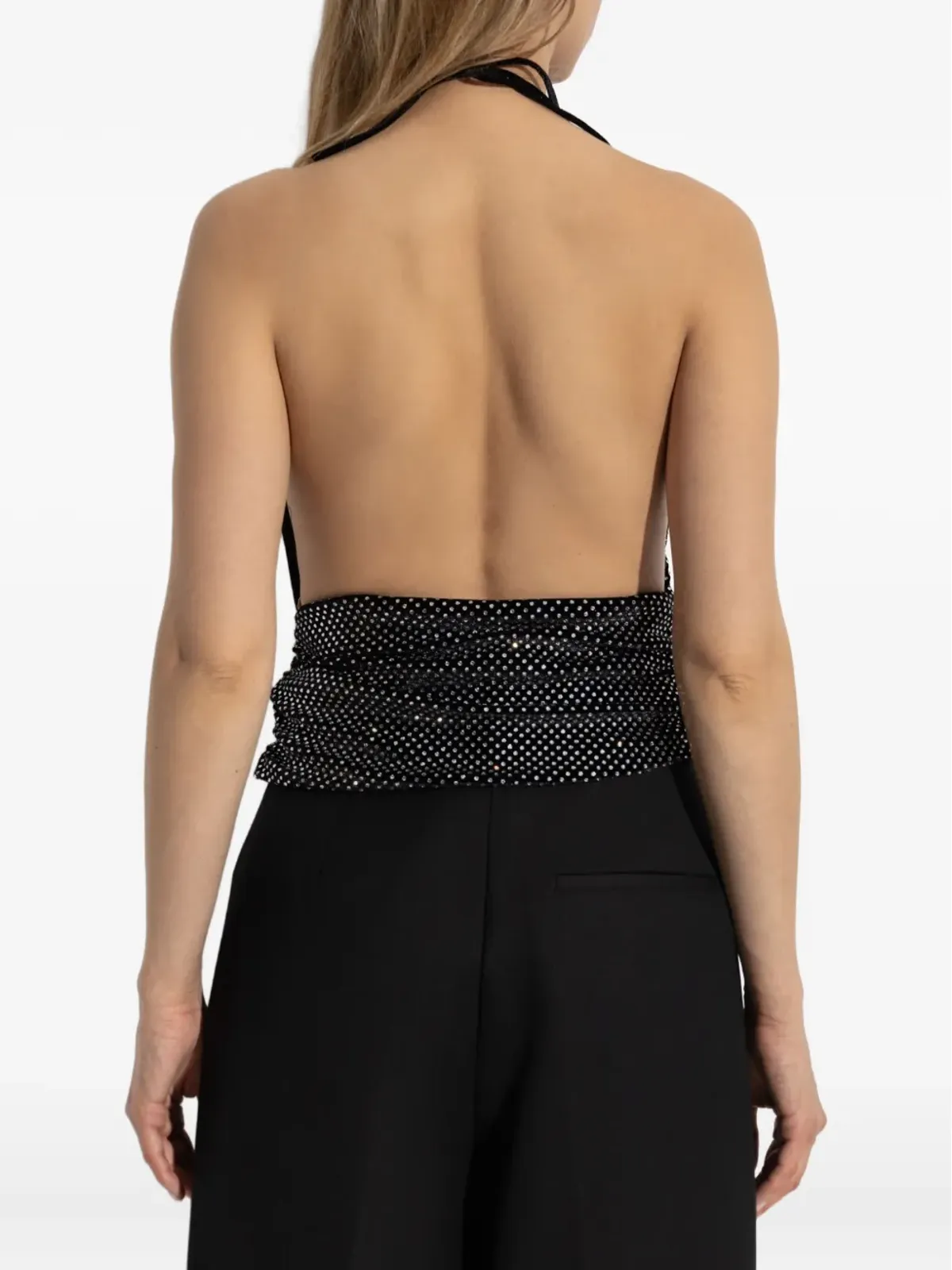 Balmain クリスタル付きホルターネックトップ - ブラック - 画像4