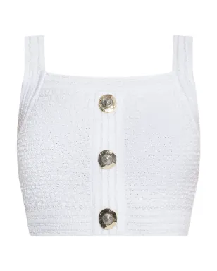 Balmain ボタン装飾のクロップドトップ - サムネイル1