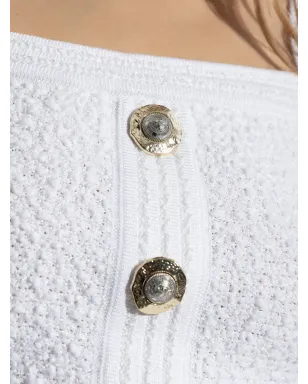 Balmain ボタン装飾のクロップドトップ - サムネイル5